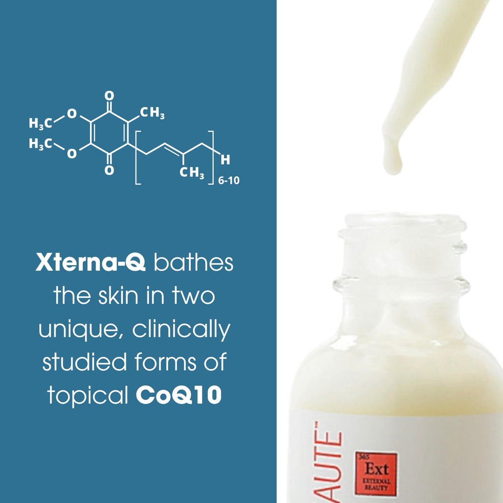 Consult Beaute XTERNA-Q packaging emphasizing non-greasy formula.