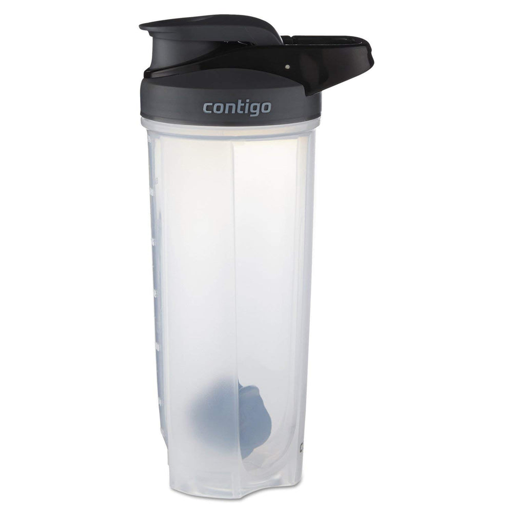 Contigo Shake & Go Fit bottle with snap lid for on-the-go, mess-free mixing.