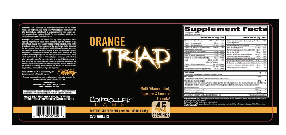Controlled Labs Orange Triad daily use visual for workouts and recovery.