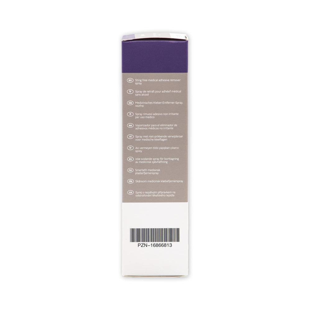 ConvaTec ESENTA step-by-step spray method for easy residue removal.