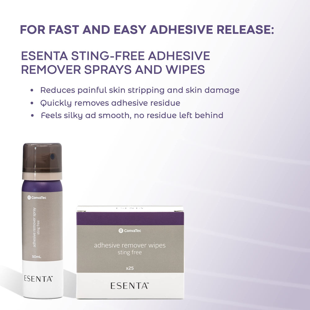 ConvaTec ESENTA skin-friendly formula leaving a silky finish.