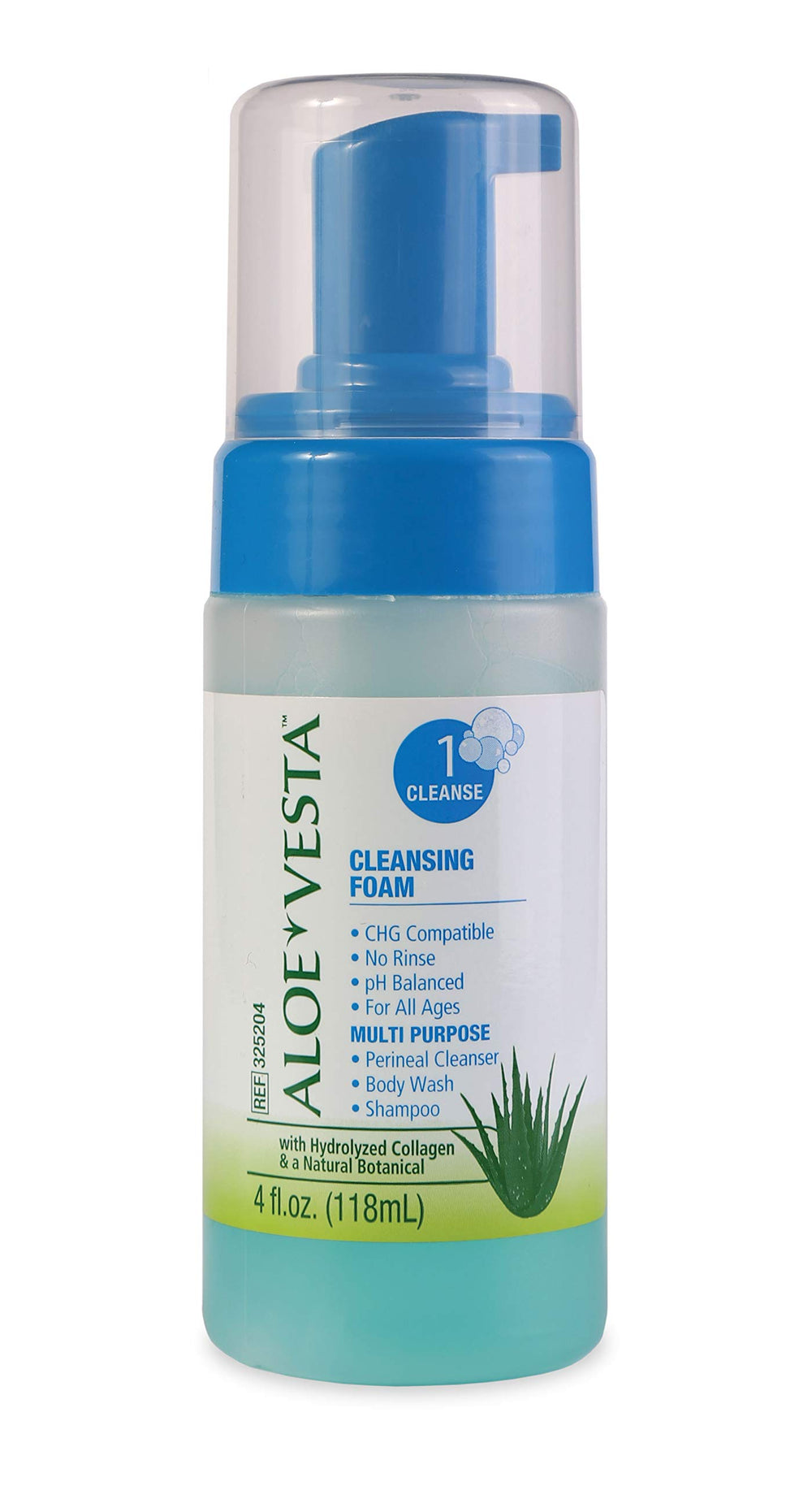 ConvaTec ALOE VESTA cleansing foam for no-rinse cleansing of sensitive skin.
