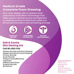 ConvaTec AQUACEL Foam 5x5 dressing soft comfort minimizes skin irritation during wear.