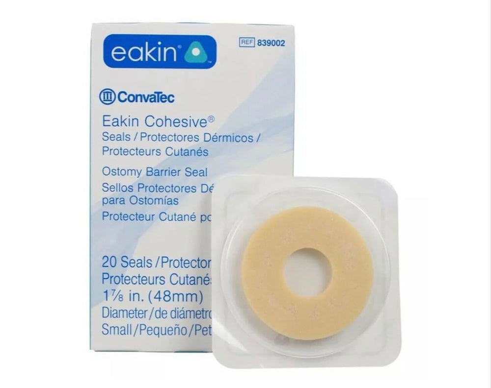 Convatec Eakin cohesive seal compatible with a wide range of ostomy appliances.