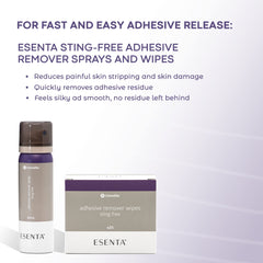 ConvaTec ESENTA latex-free label highlights a skin-friendly option for sensitive users.