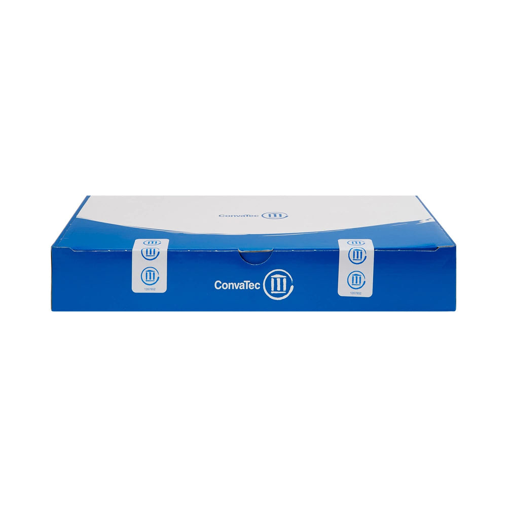 ConvaTec Natura drainable pouch front view, opaque 57mm, easy access and quick emptying.