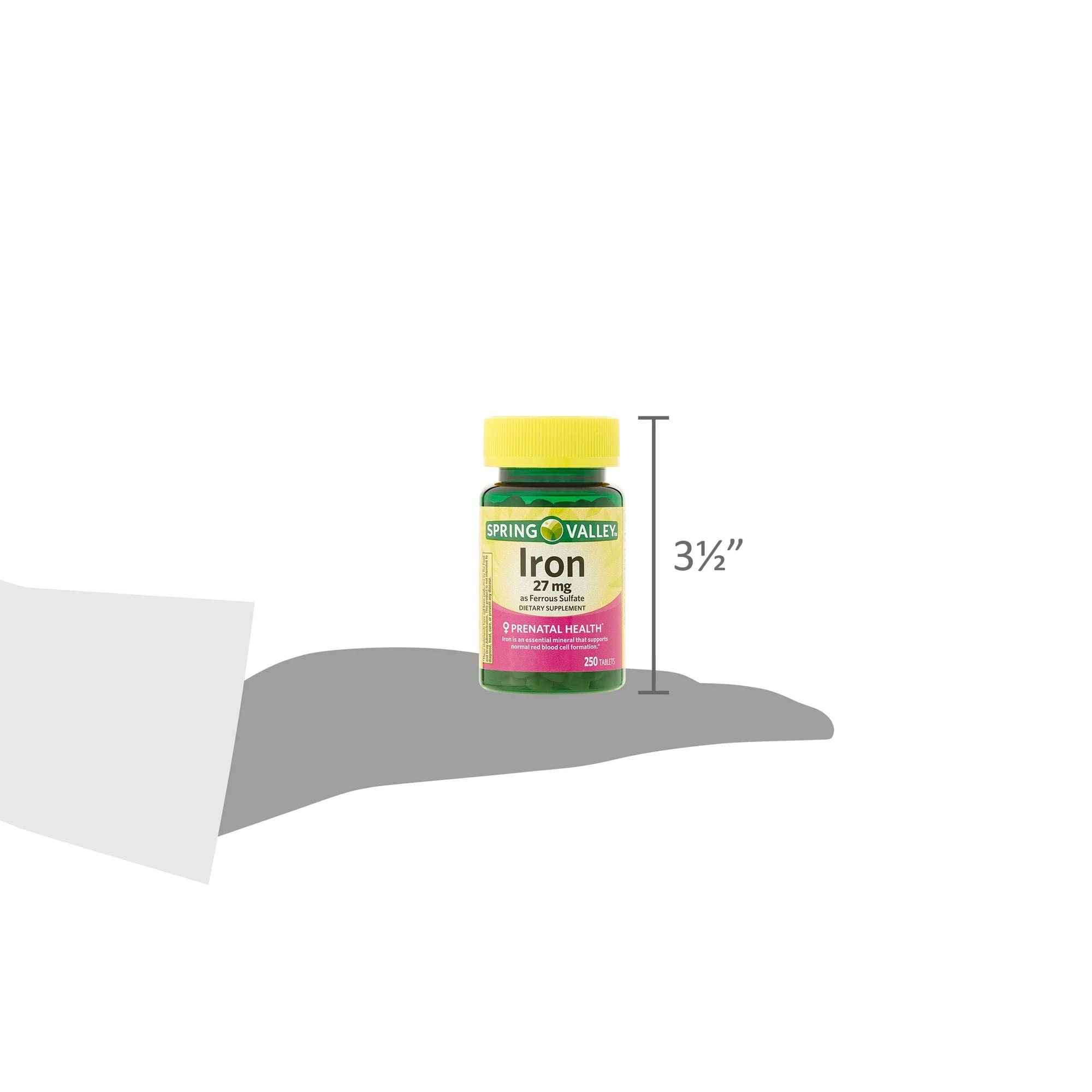 Convergence iron tablets bottle close-up, supports red blood cell formation.