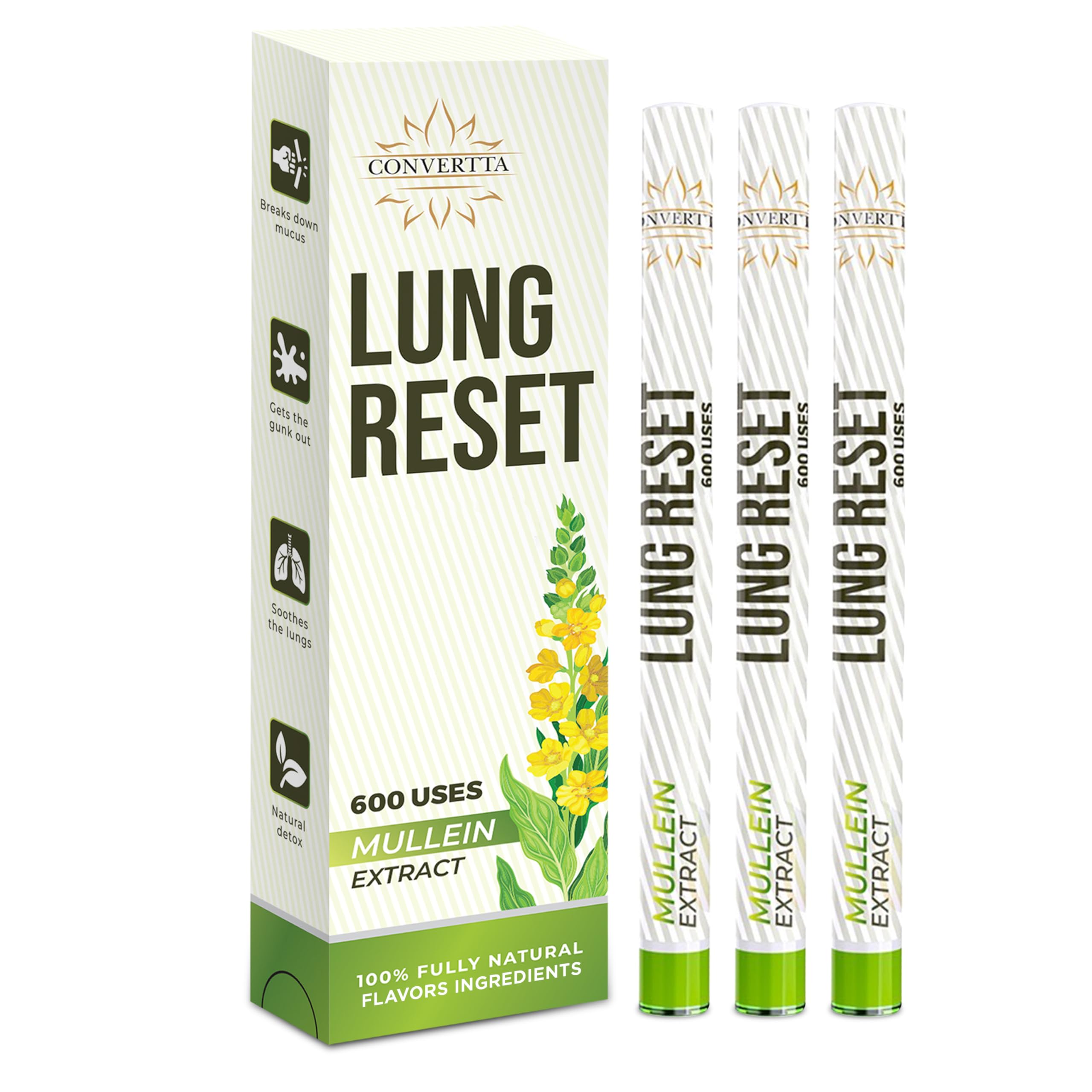 CONVERTTA lung detox diffuser pen with mullein leaf for a natural aroma experience