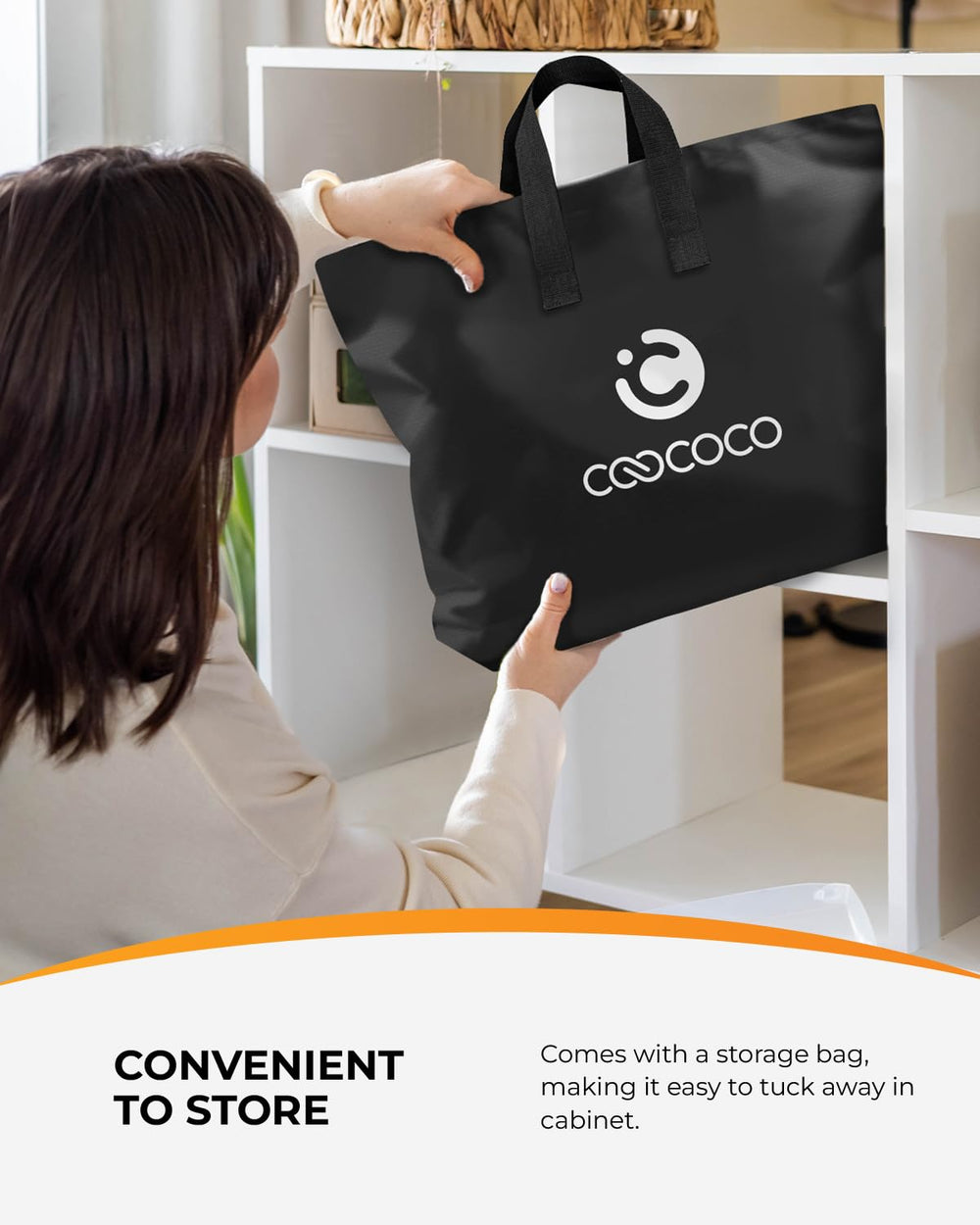 CooCoCo cushion stays securely on chairs or rests flat on a sofa.