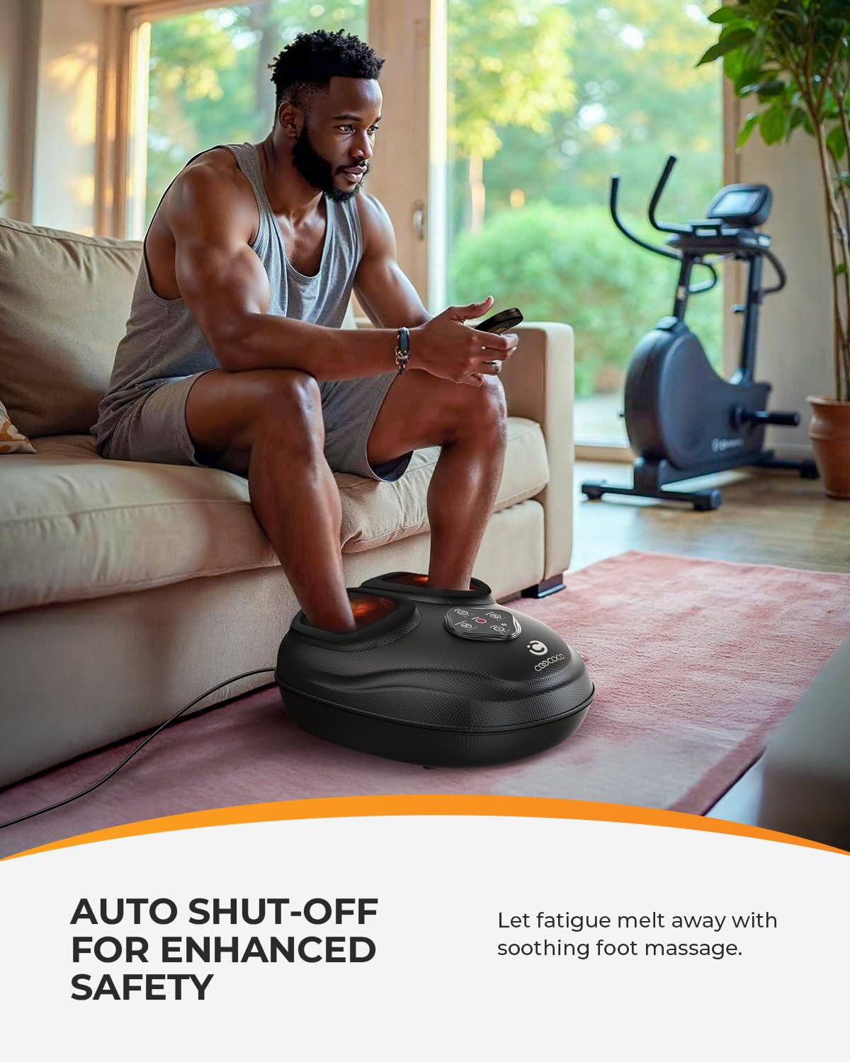 CooCoCo removable foot sleeves keep surfaces clean between uses.