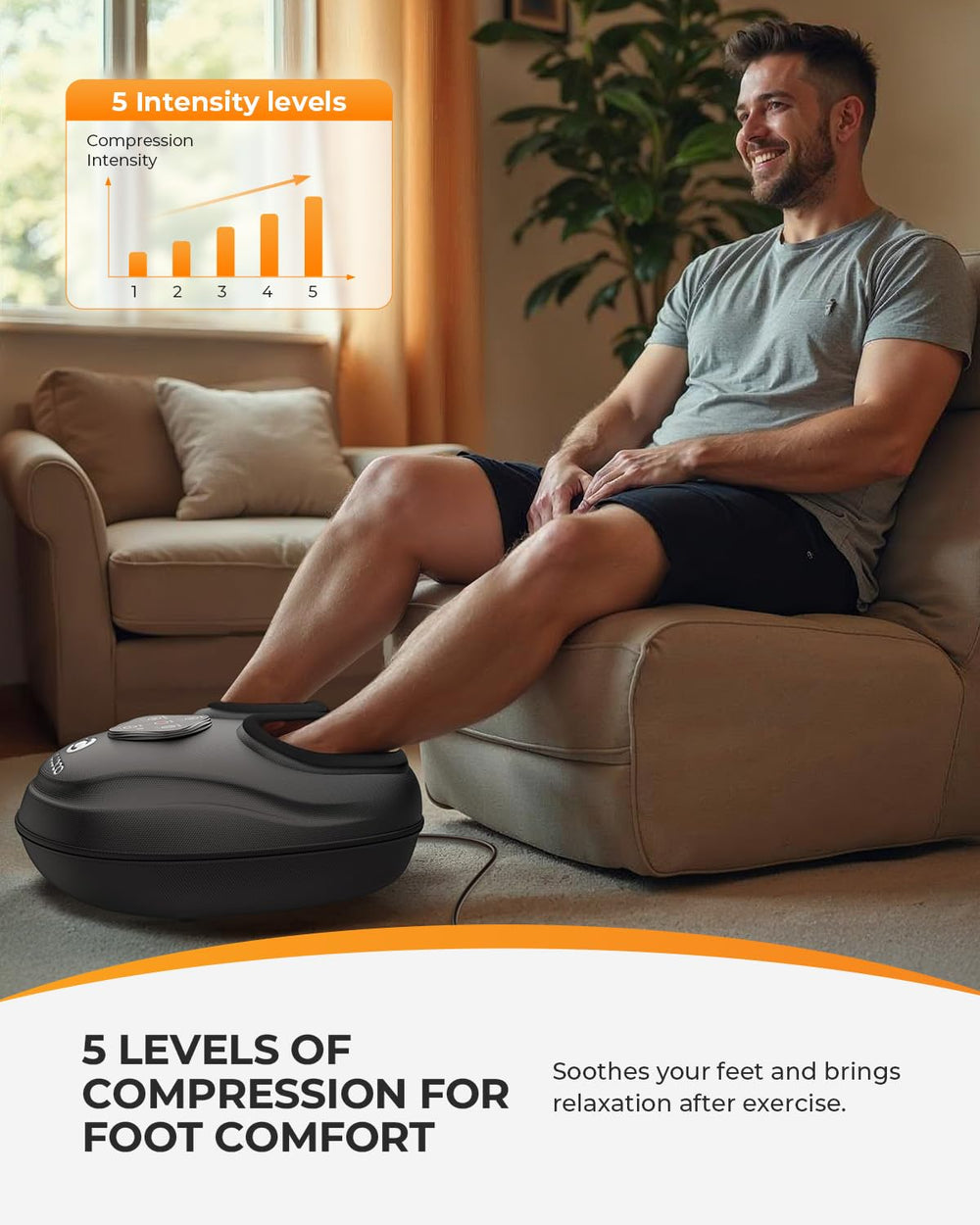 CooCoCo foot massager size 14-inch with adjustable fit.