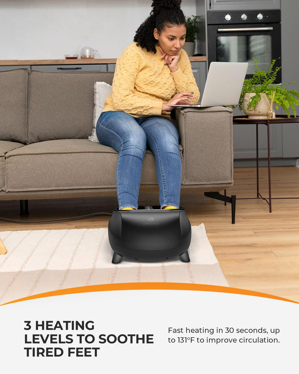 CooCoCo foot massager washable sleeves ensure easy cleaning between uses.