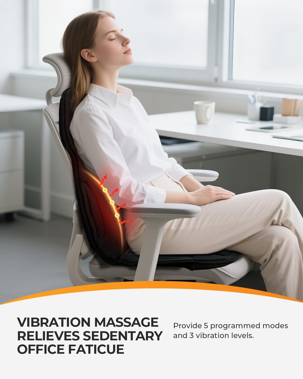 CooCoCo heat function activated on lower back for warm comfort