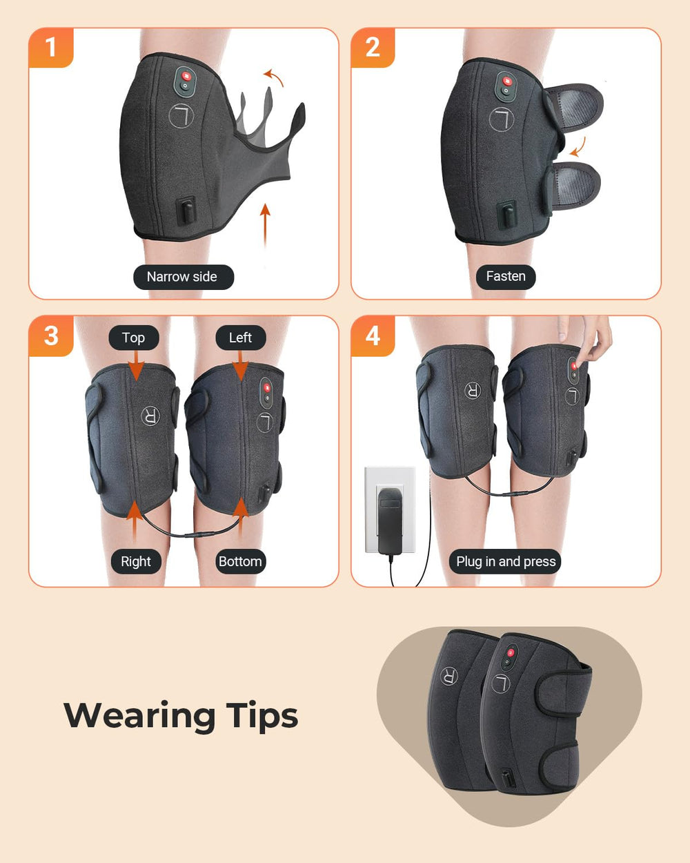 CooCoCo knee massager fits a wide range of leg sizes.