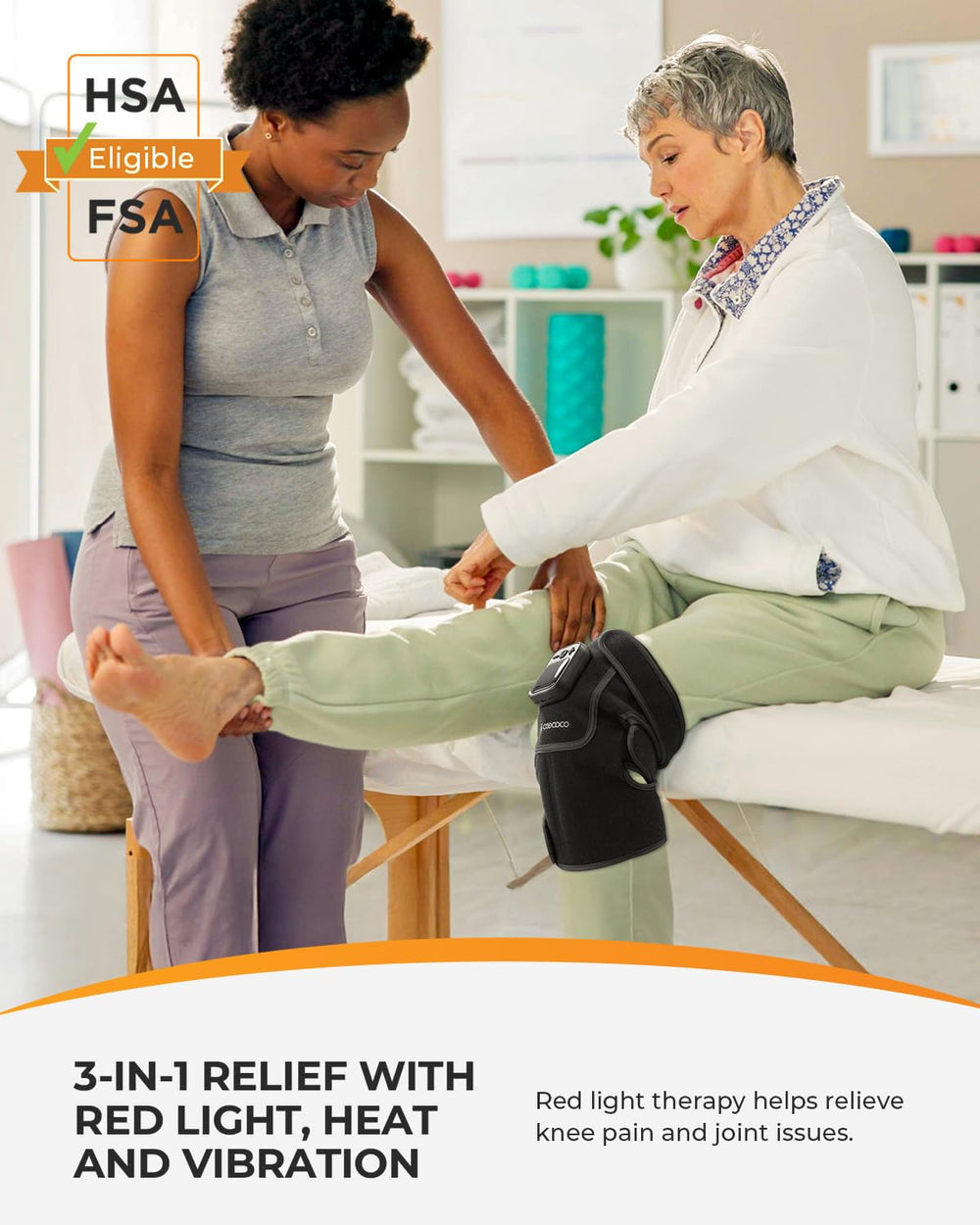 CooCoCo ergonomic knee wrap with adjustable straps for secure daily wear