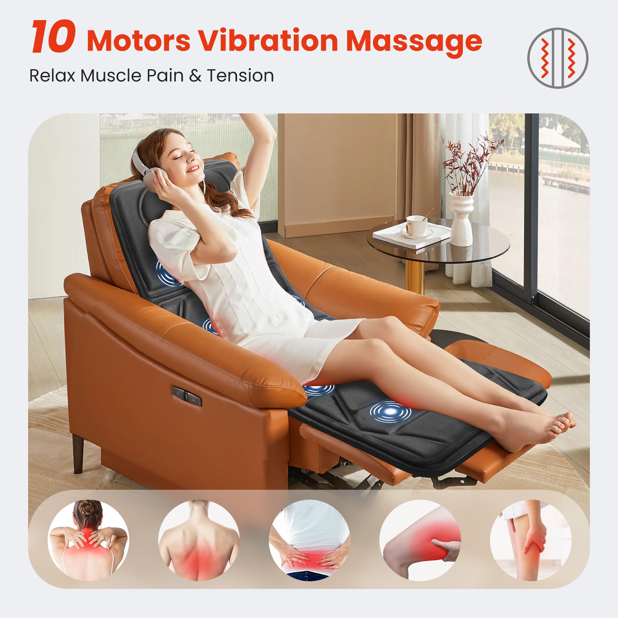 CooCoCo Massage Mat with 10 motors for full-body relief