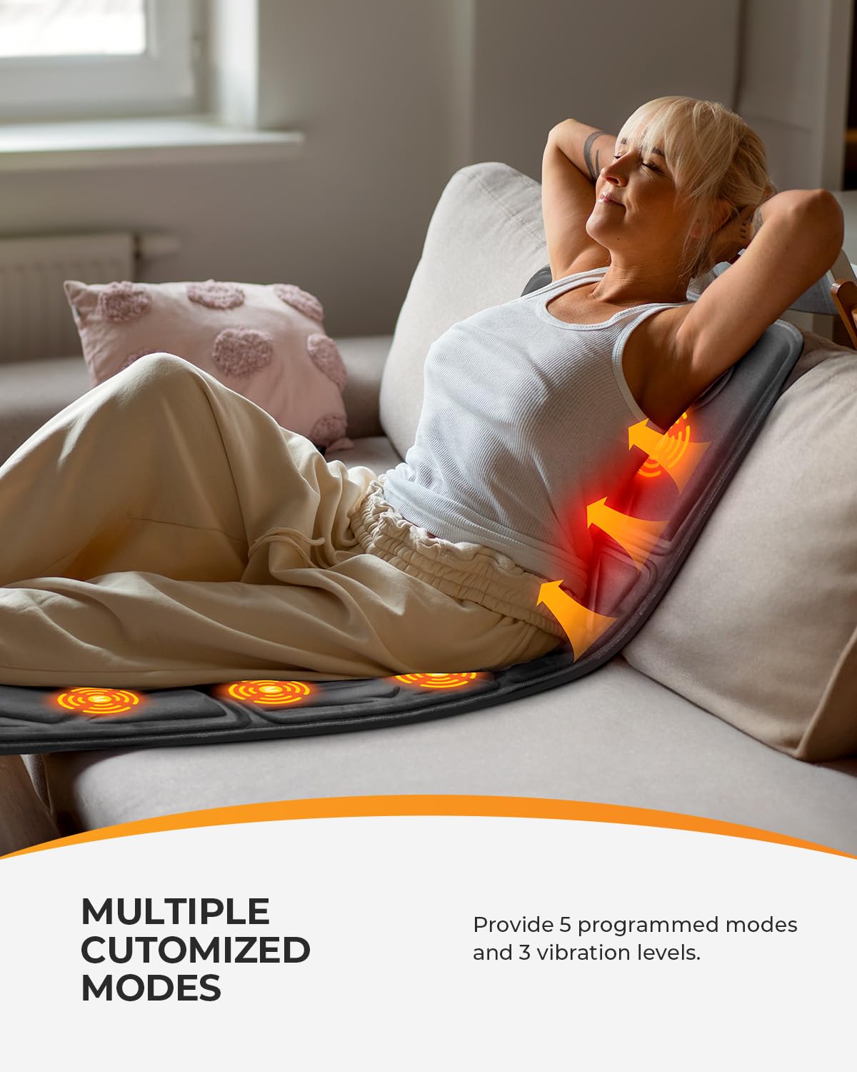 CooCoCo massage pad for bed or sofa, versatile relaxation.