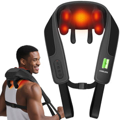 CooCoCo neck massager with heat coverage eases neck tension for relaxation