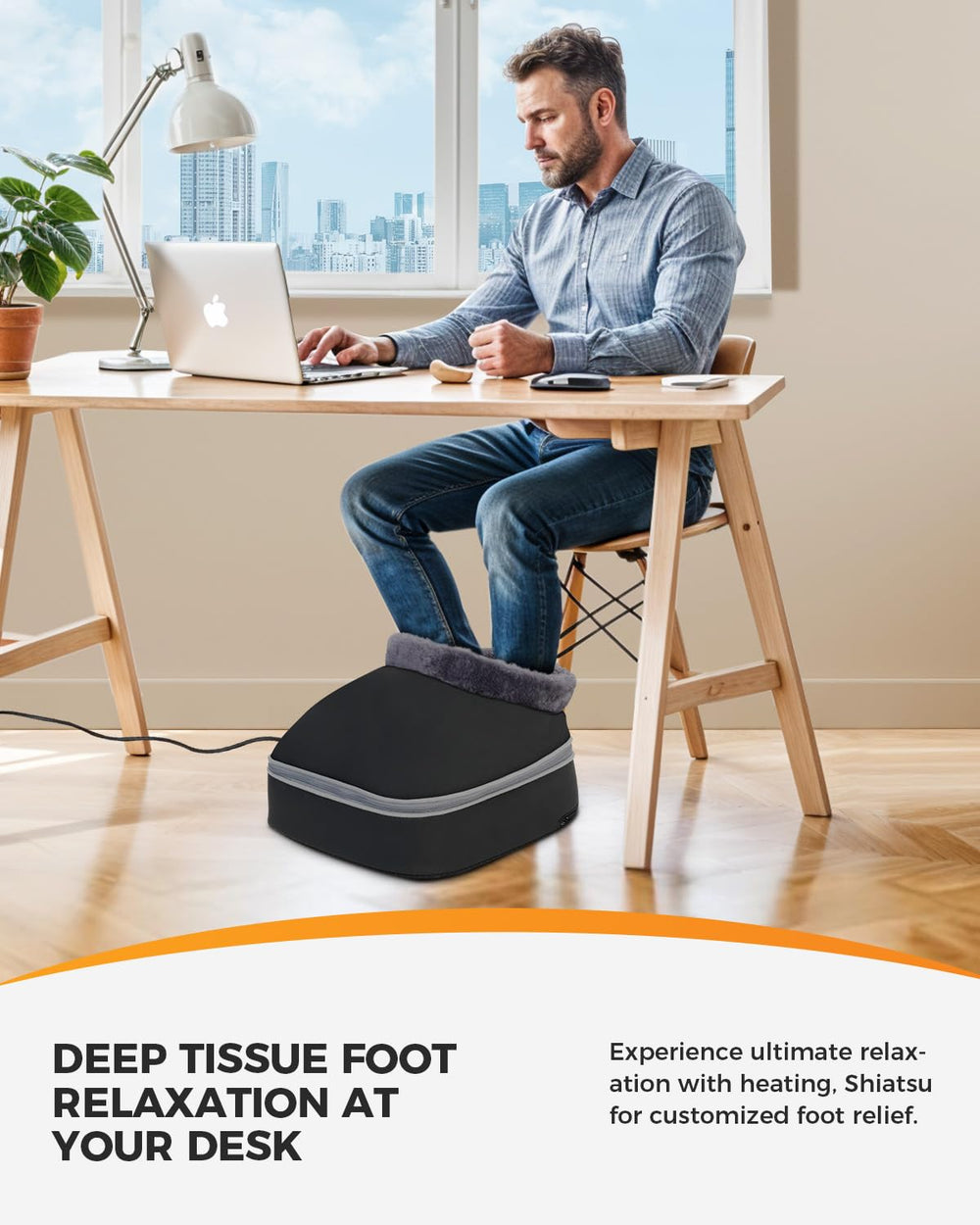CooCoCo Foot Massager with Heat, 2-in-1 use for feet and back