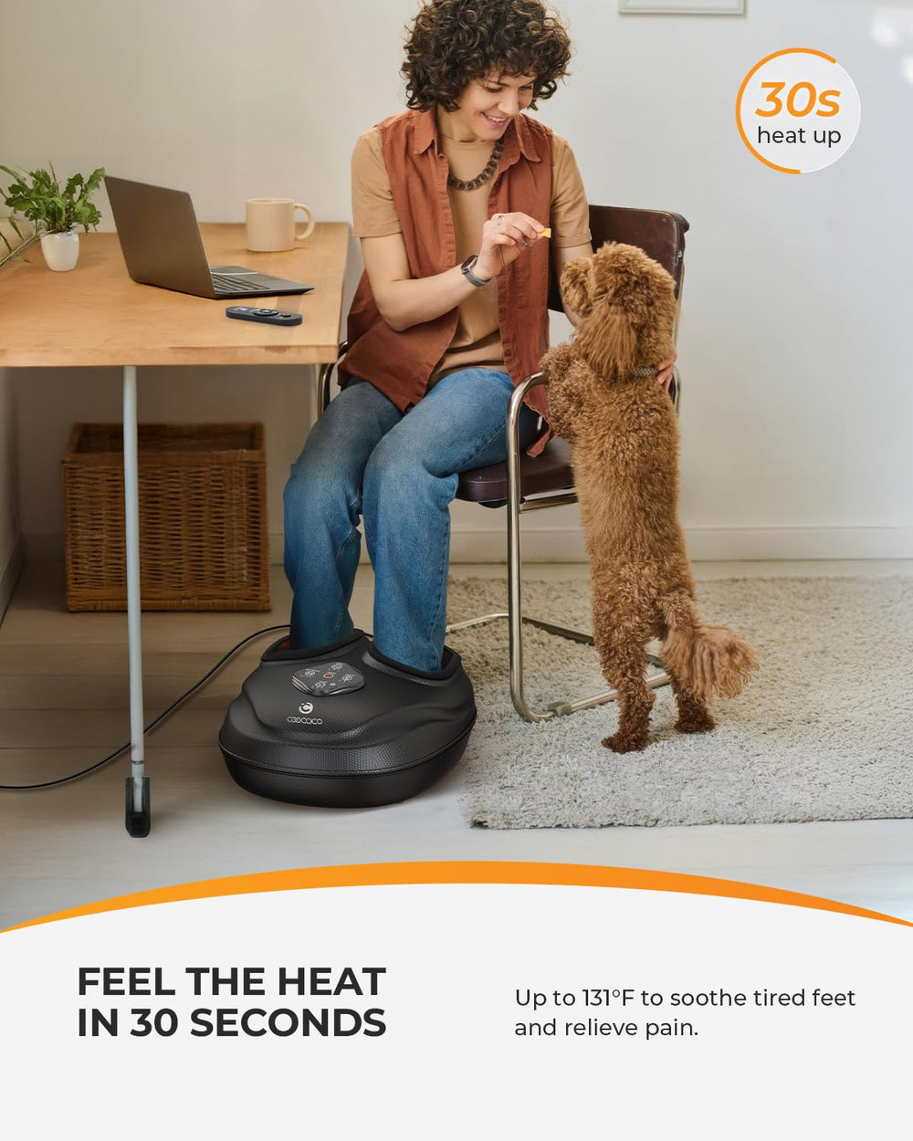 CooCoCo massager fits feet up to 14 inches for many users.