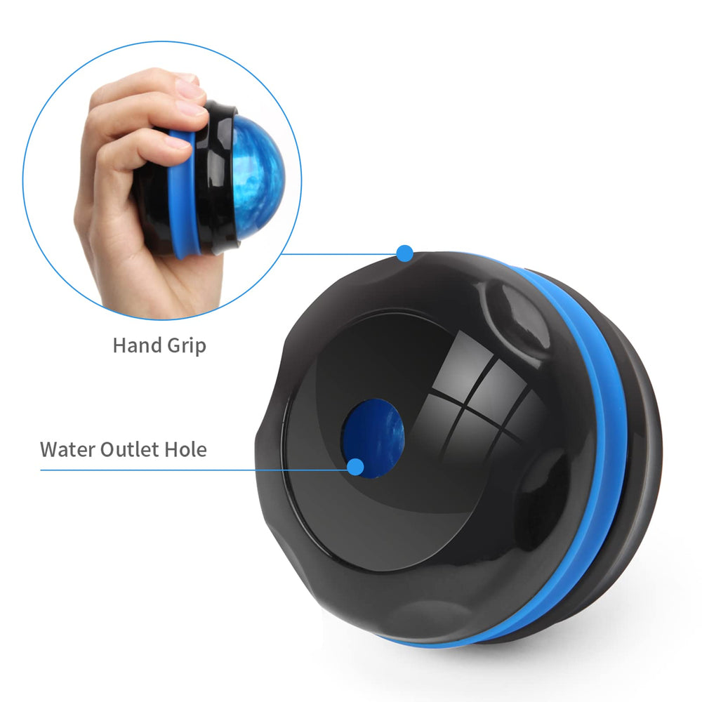 Coolrunner Massage Ball demonstrating 360-degree spin for controlled pressure.