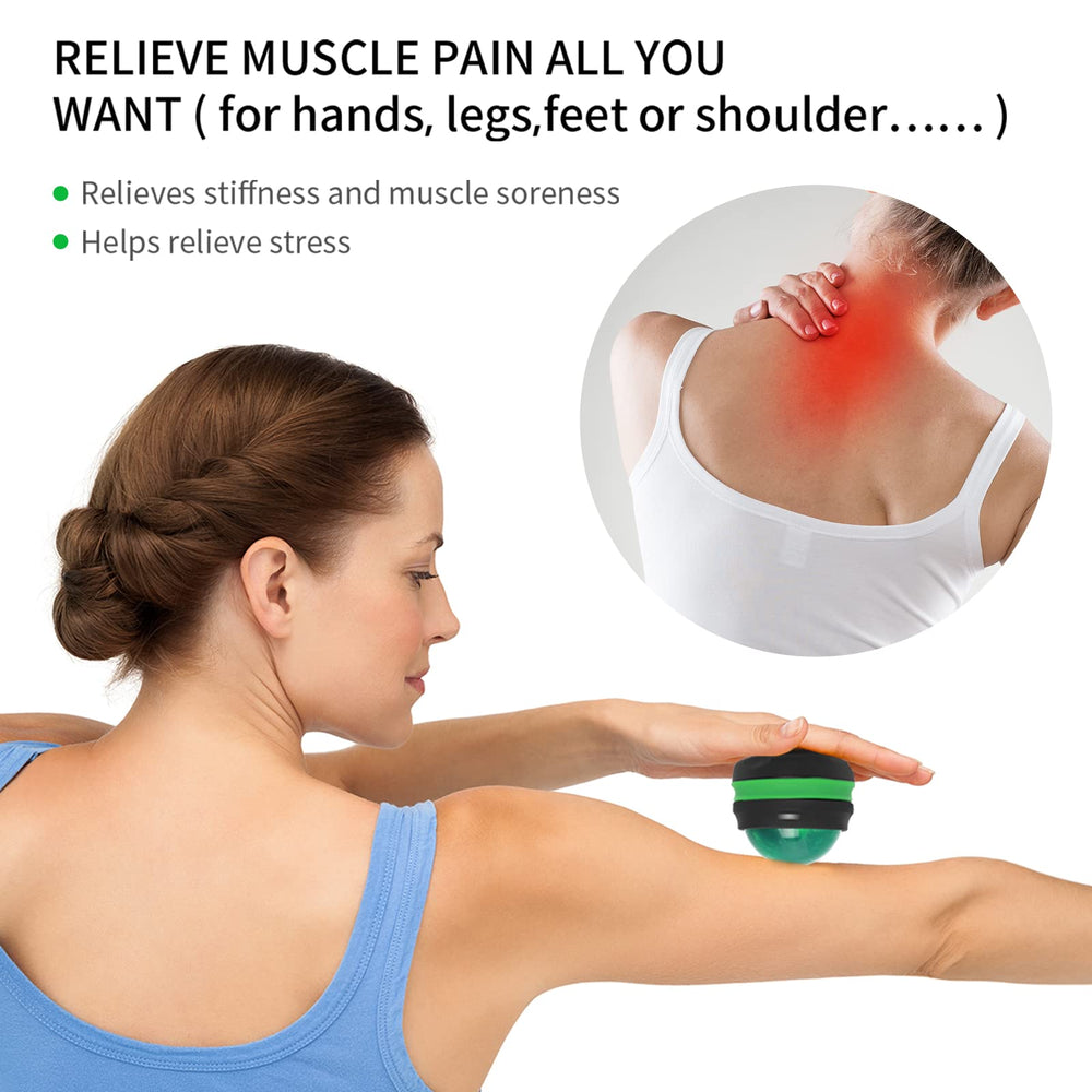 Coolrunner Massage Ball targets shoulders, neck, back, arms, legs.