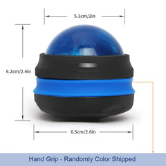 Coolrunner Massage Ball with handheld grip for easy maneuvering on neck and shoulders.