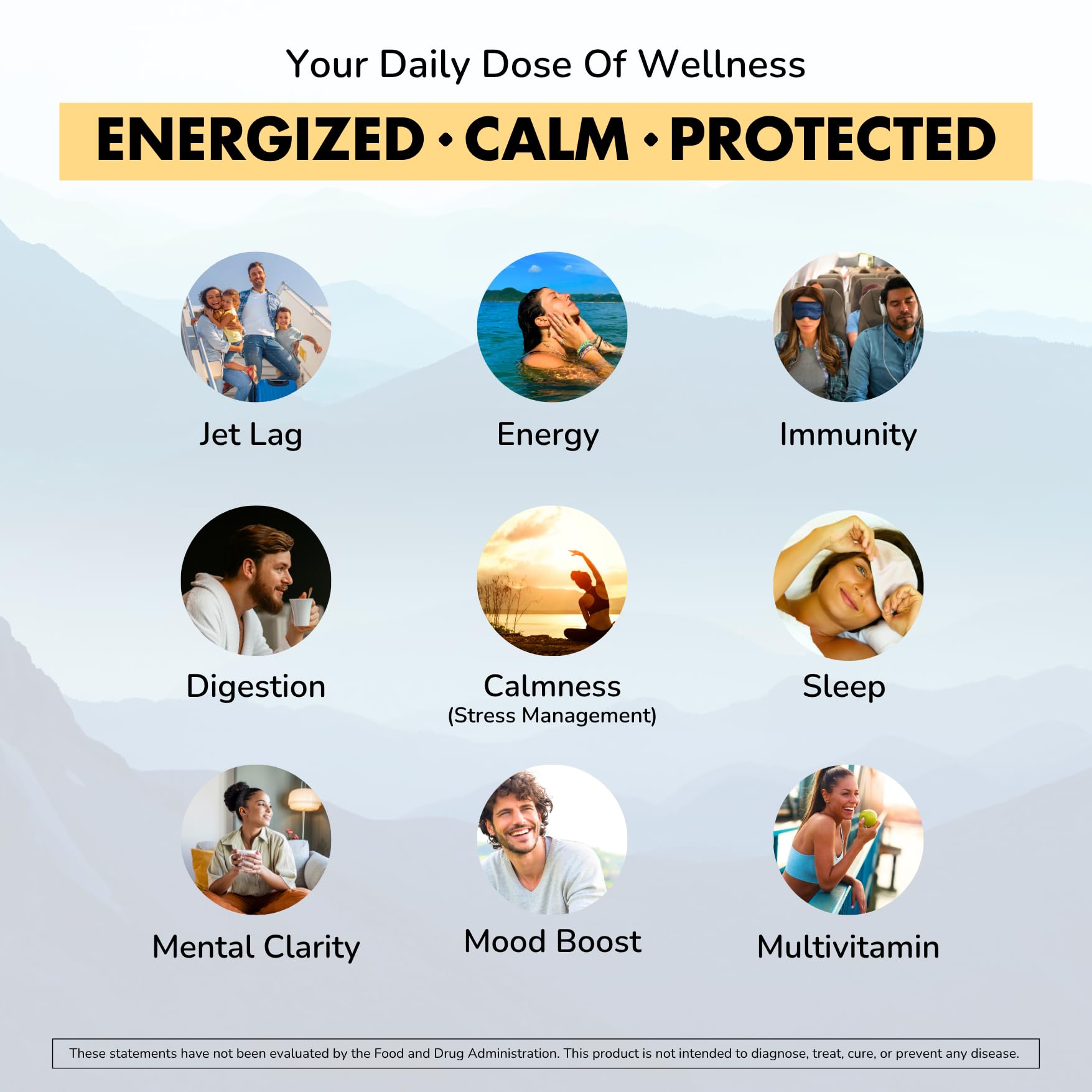 Co-Pilot Travel Vitamin bottle illustrating sleep and calm with ashwagandha