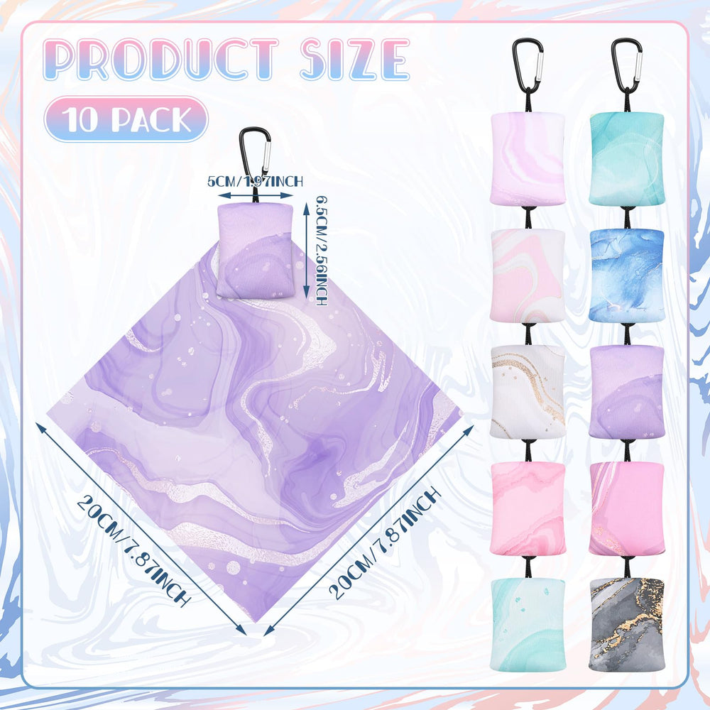 Copkim marble design cloth shown with open pouch for portable storage.