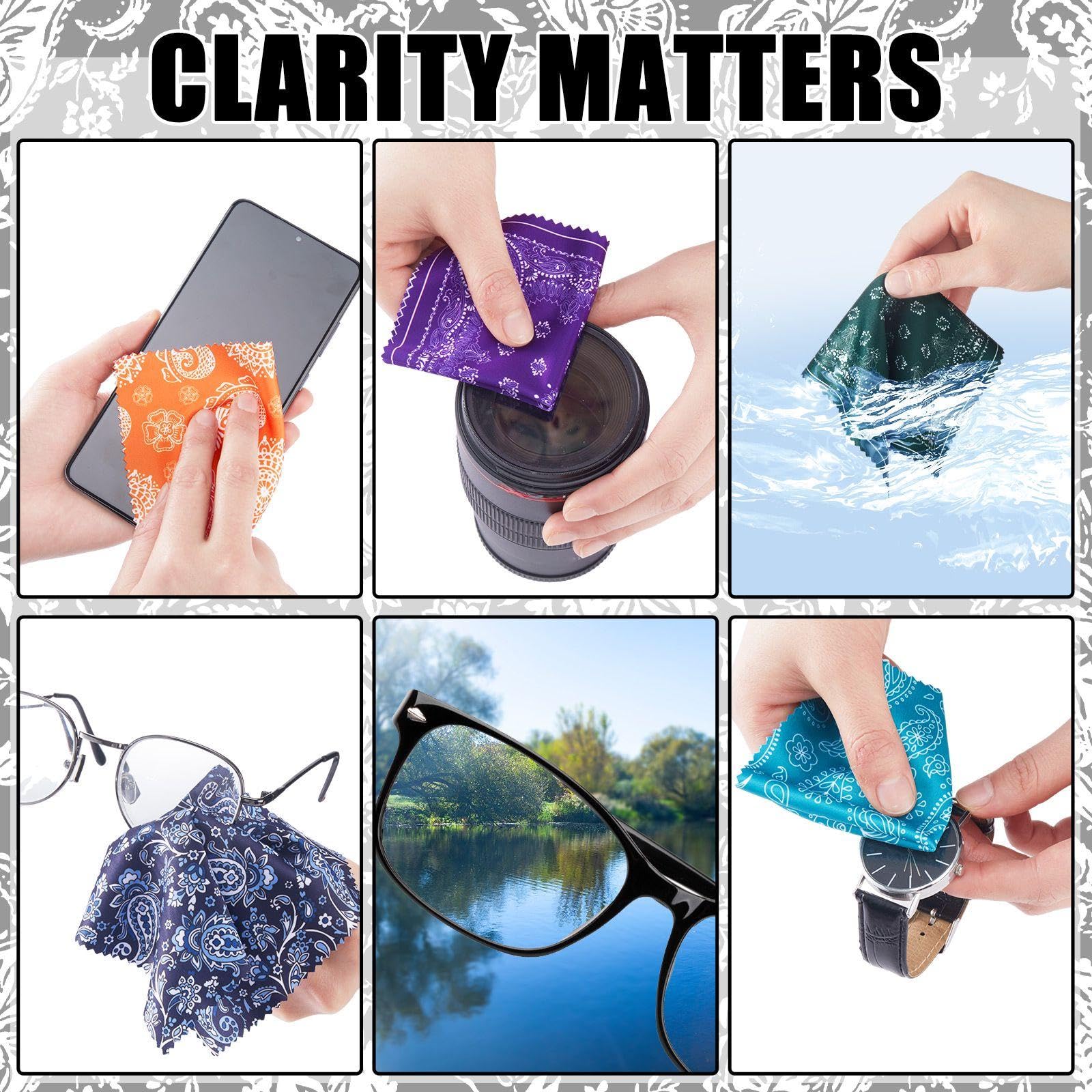 Copkim multicolor microfiber cleaning cloths brighten cleaning sessions while protecting lens surfaces.