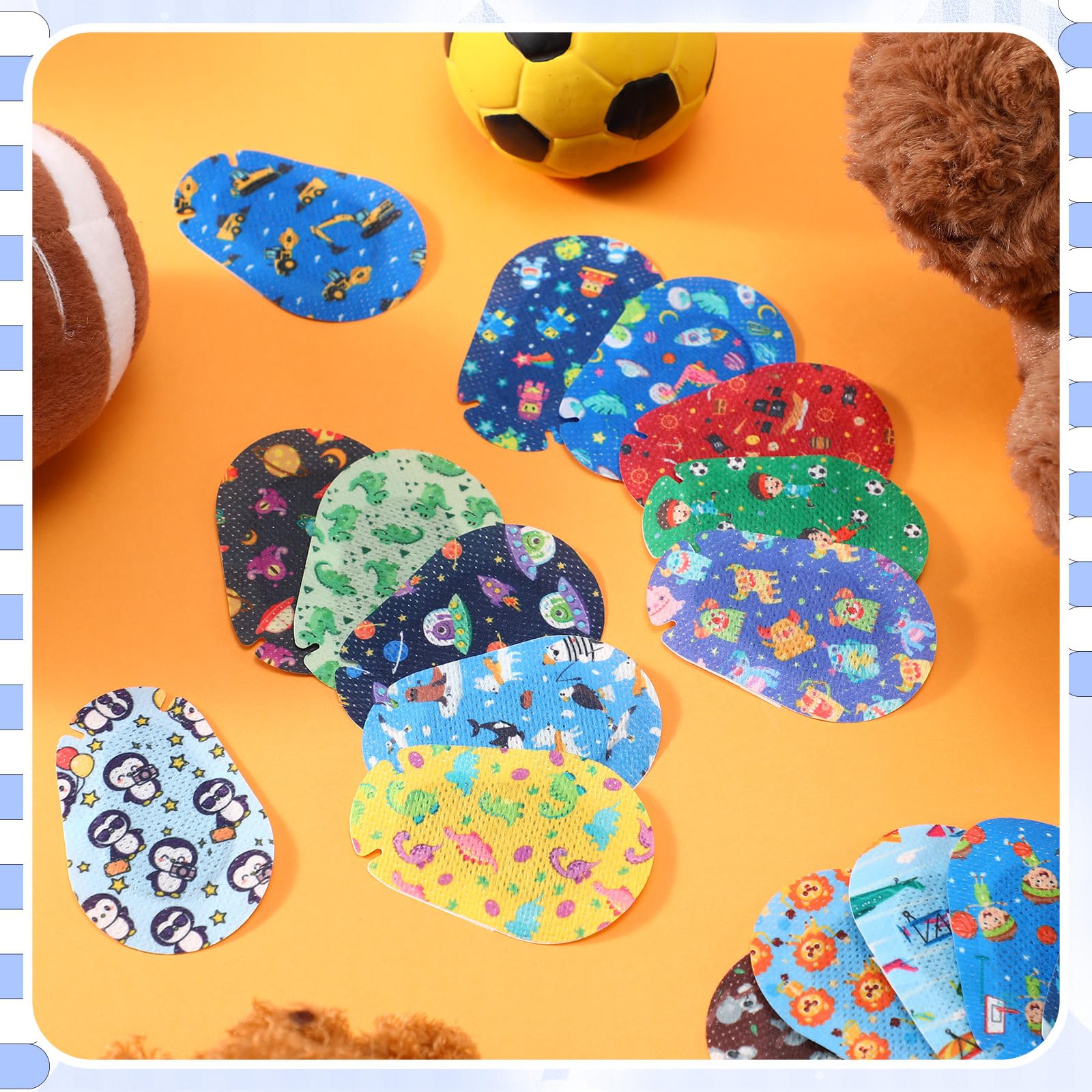 Copkim parches oculares con estrellas, colores vivos para uso agradable.