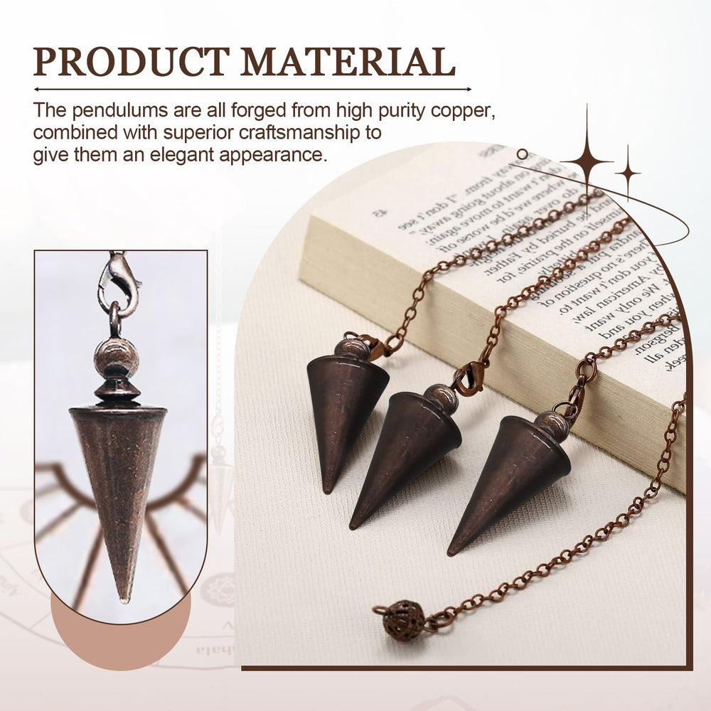 Copper pendulum chakra balance tool for meditation and focus