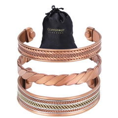 Coppervast braided bracelet close-up shows pure copper shine for daily wear.