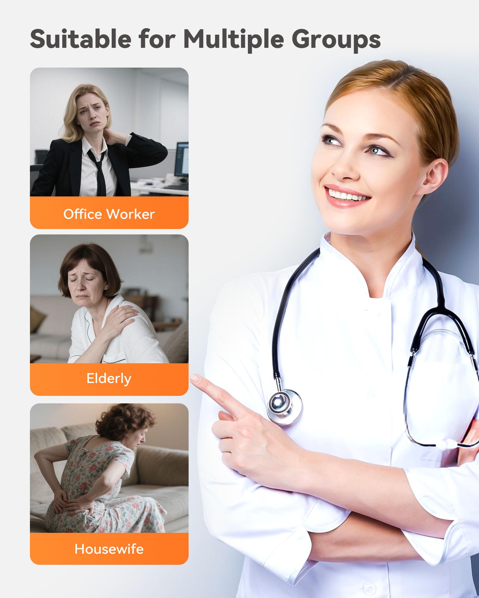 CopyJOY Shiatsu 3 intensity settings tailor pressure from soothing to deep tissue.