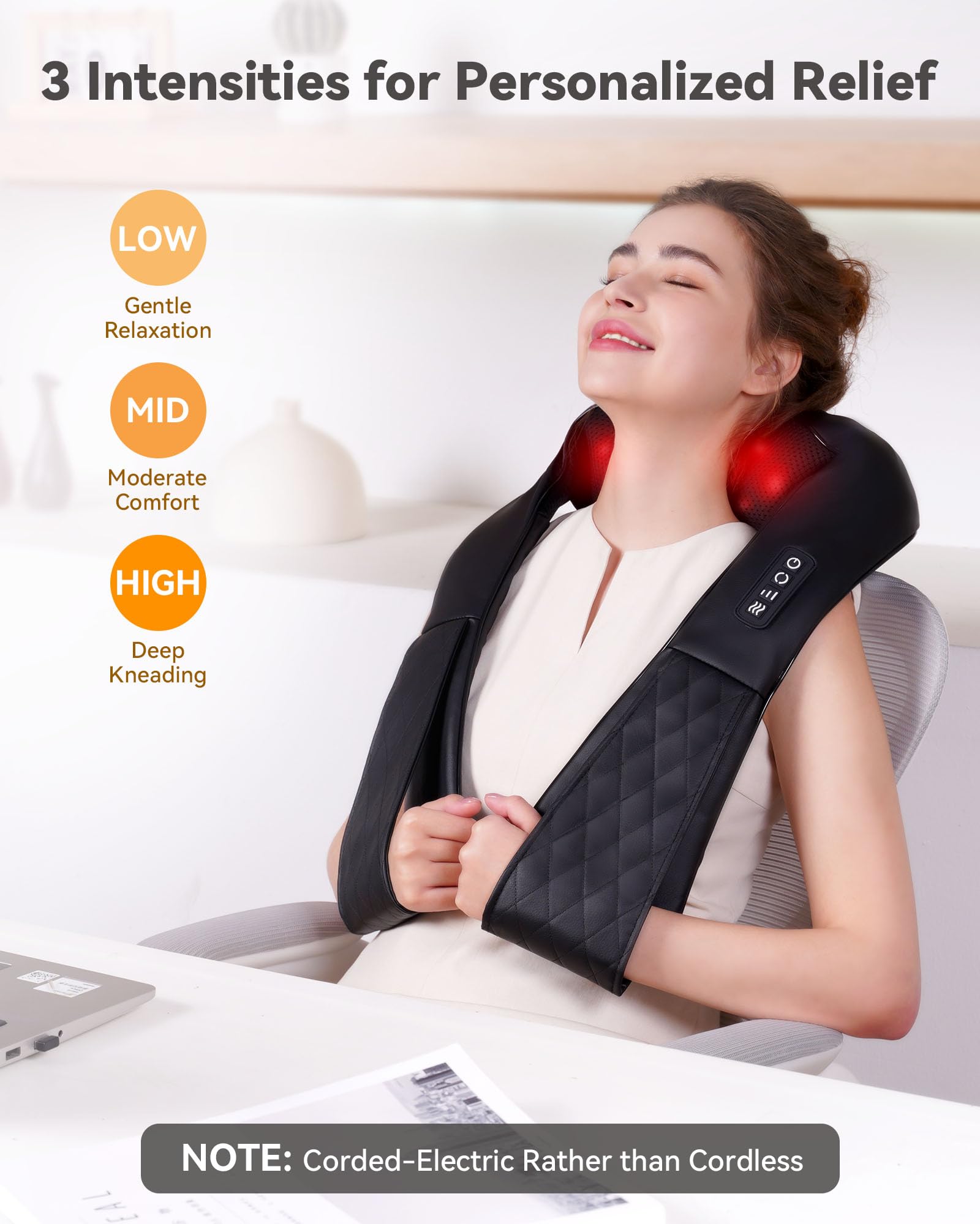 CopyJOY Shiatsu comes with car adapter and AC power for versatile use anywhere.
