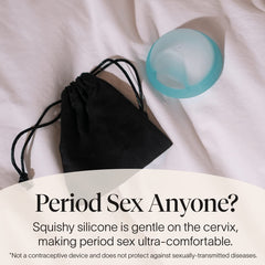 Cora menstrual disc soft silicone surface providing gentle contact with skin.