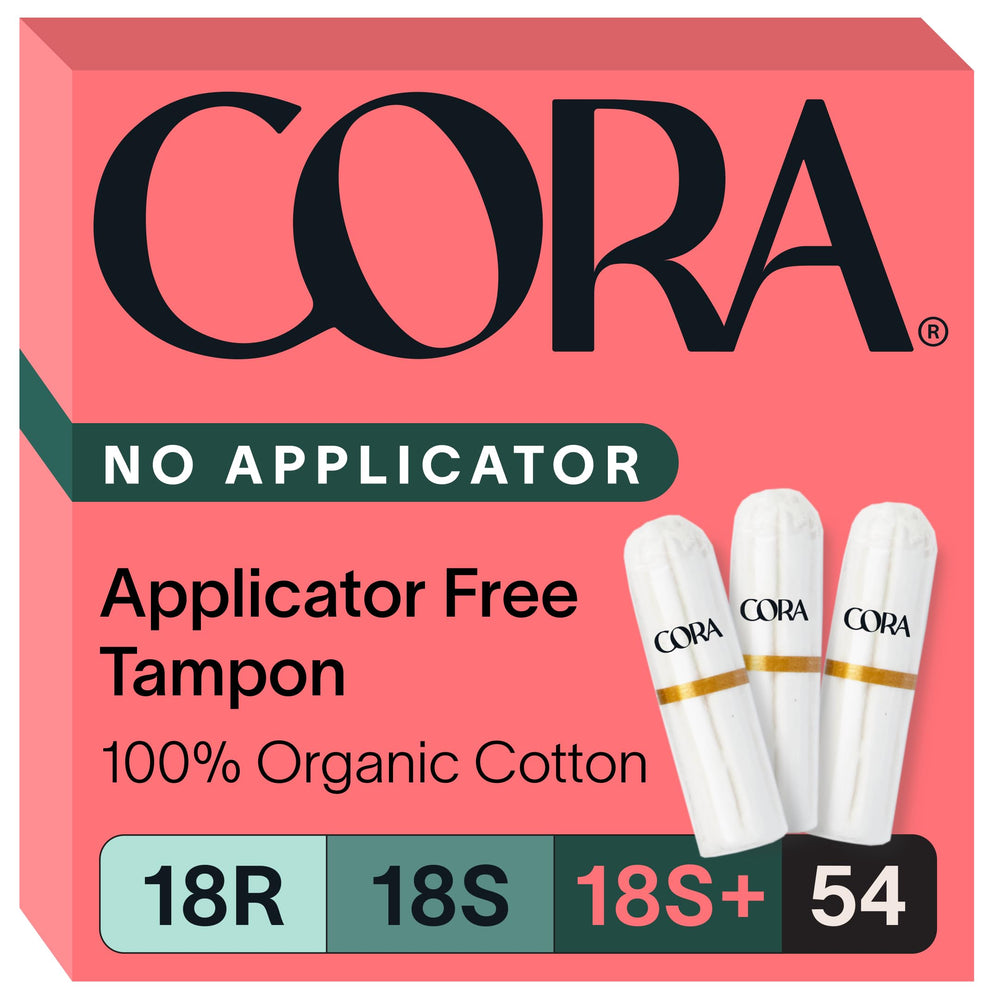 Cora organic non-applicator tampons regular pack, soft cotton for everyday comfort