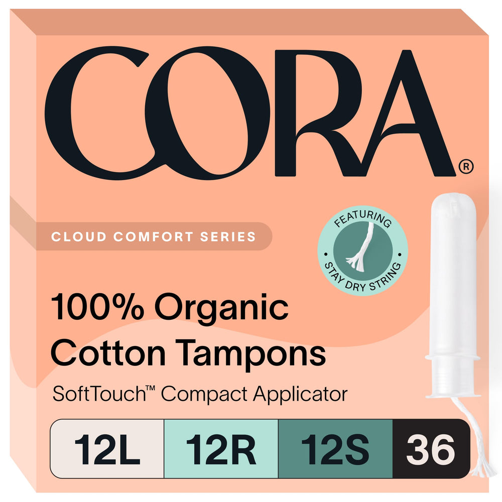 Cora Organic Tampons Light with compact BPA-free applicator for smooth insertion.