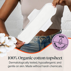 Cora pads with wings visible for secure fit and protection
