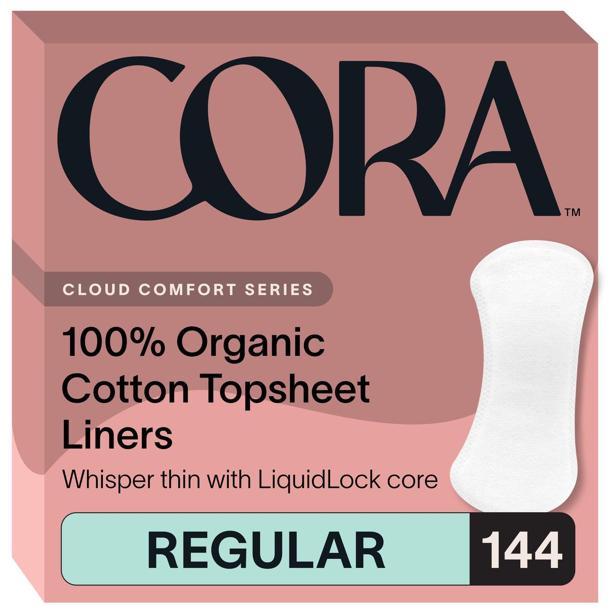 Cora Period Regular Liners top sheets offer breathable, gentle daily comfort.