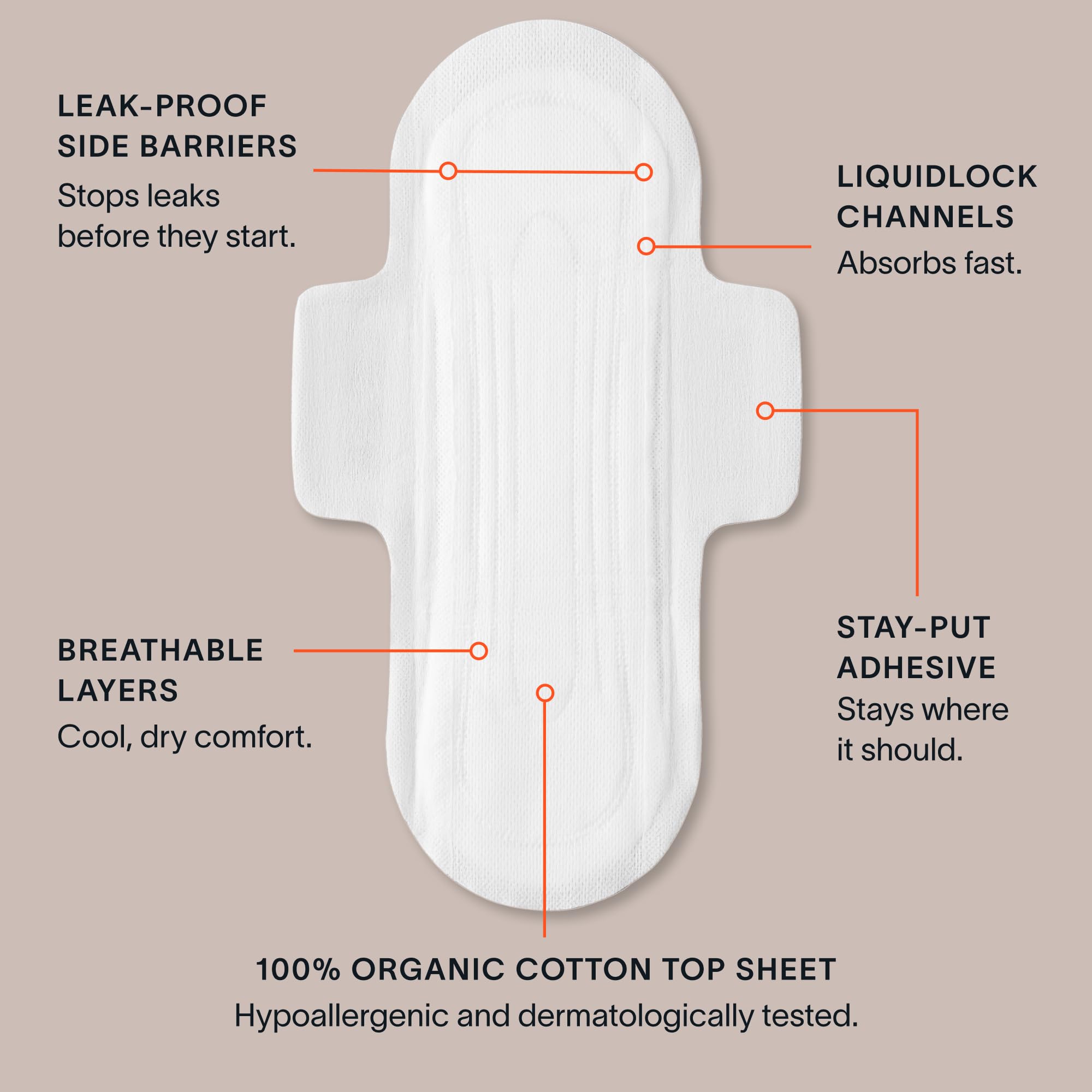 Cora offers sizes from Regular to Maxi Overnight for versatile protection