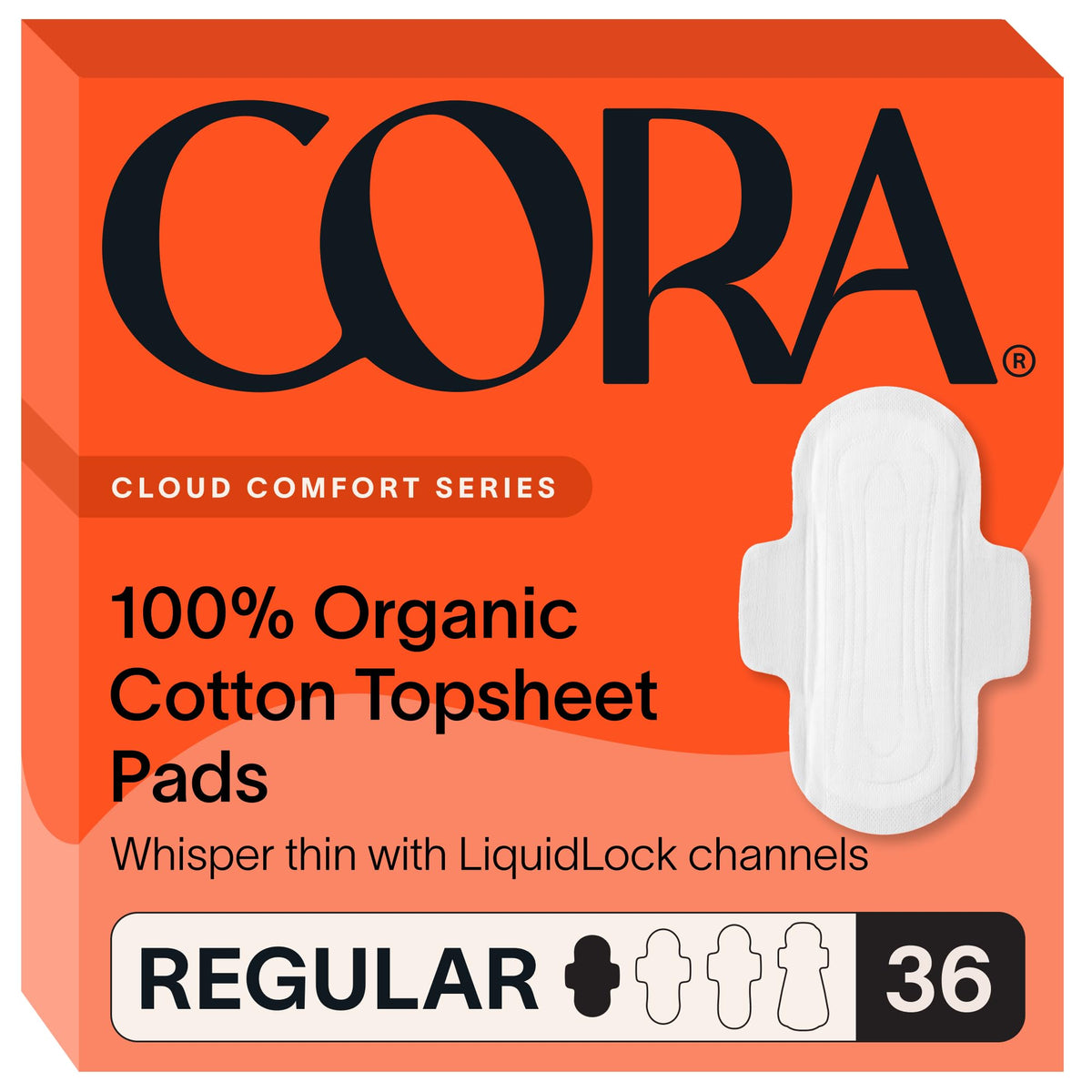 Cora ultra-thin topsheet pad for daily comfort