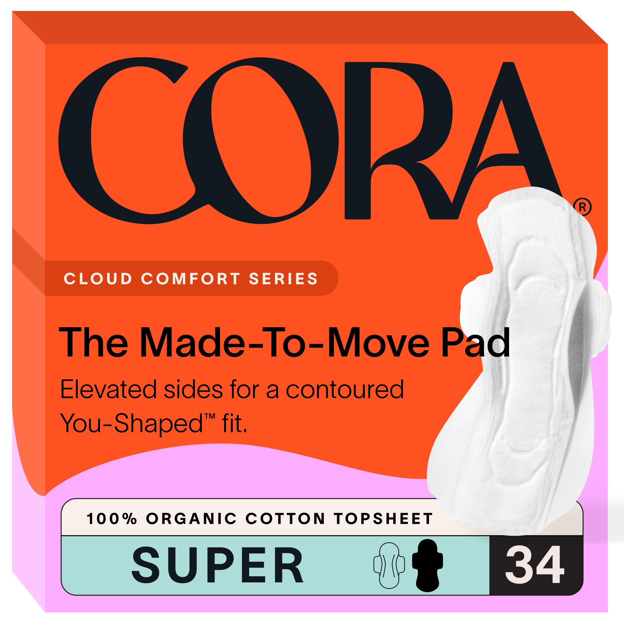 Cora Topsheet Pads contoured fit for secure daily wear