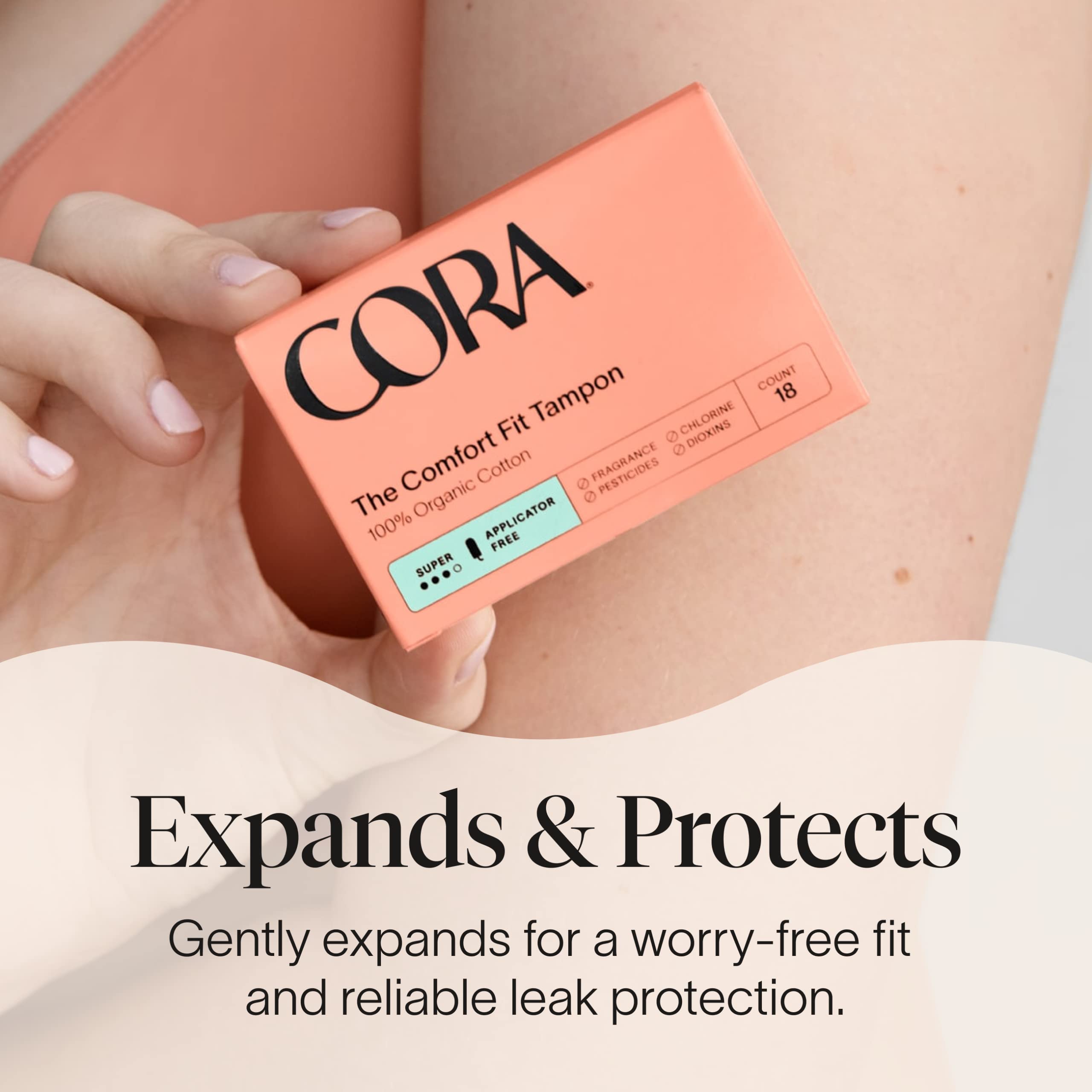 Cora woven cord leak protection detail suggests added barrier during movement.