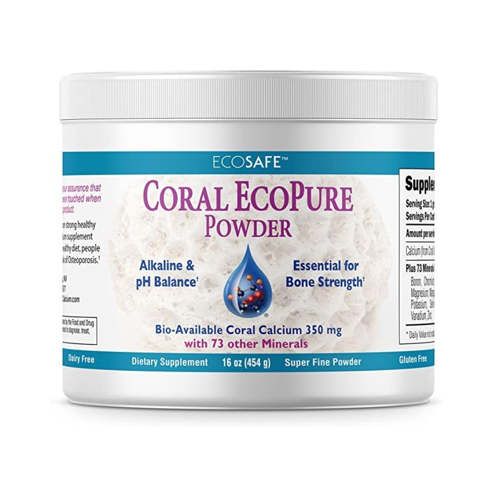 Coral White EcoPure Powder bottle for convenient daily calcium support.