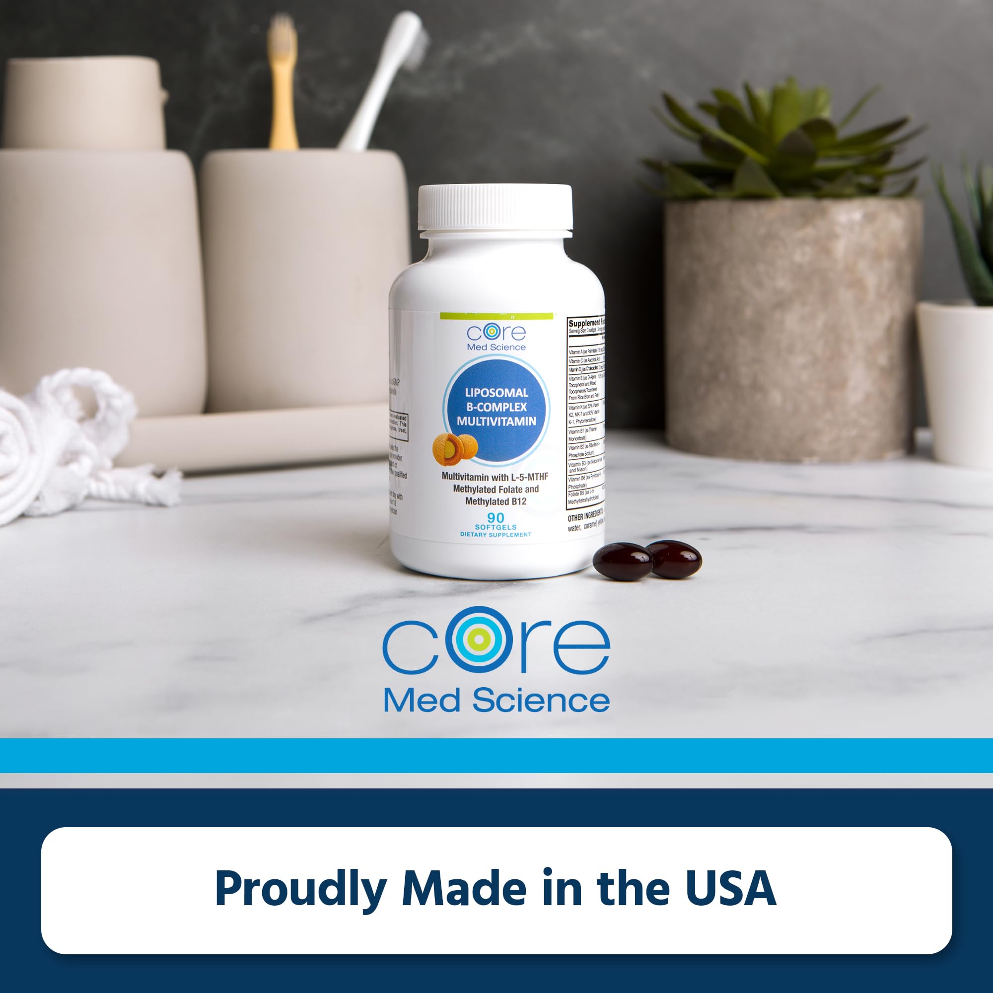 Core Med Science B-Complex supports daily energy and heart health as part of a routine.
