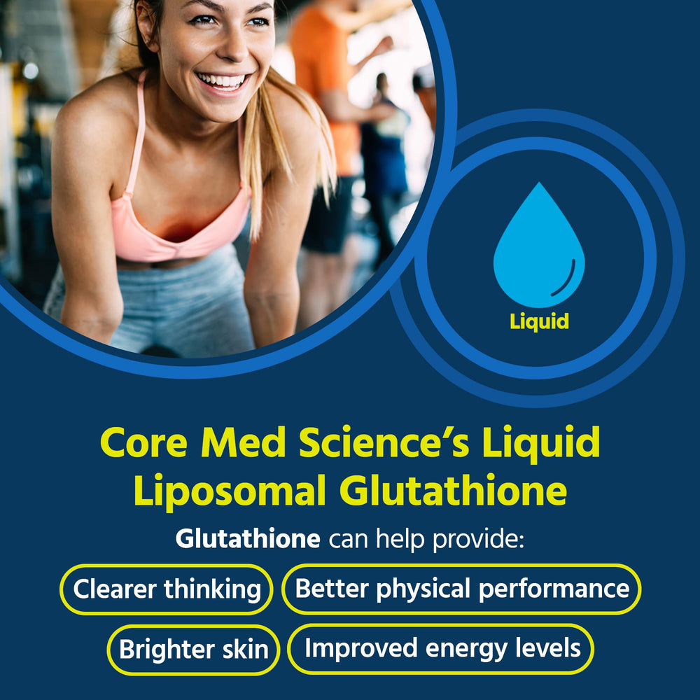 Core Med Science Liposomal Glutathione liquid dropper for precise daily dosing.