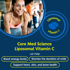 Core Med Science Liposomal Vitamin C 1000mg bottle back label with ingredient notes