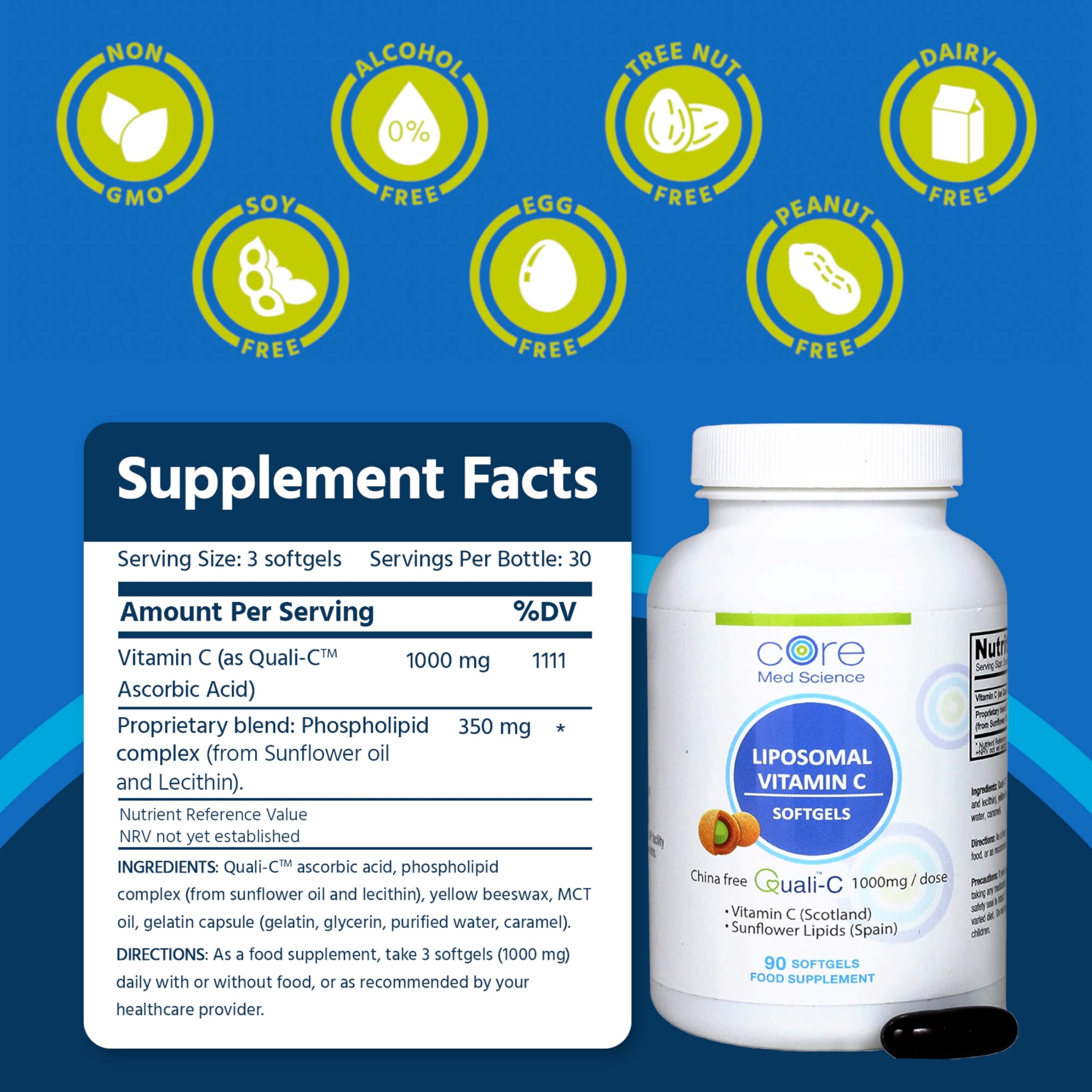 Core Med Science sunflower lecithin source indicating clean label