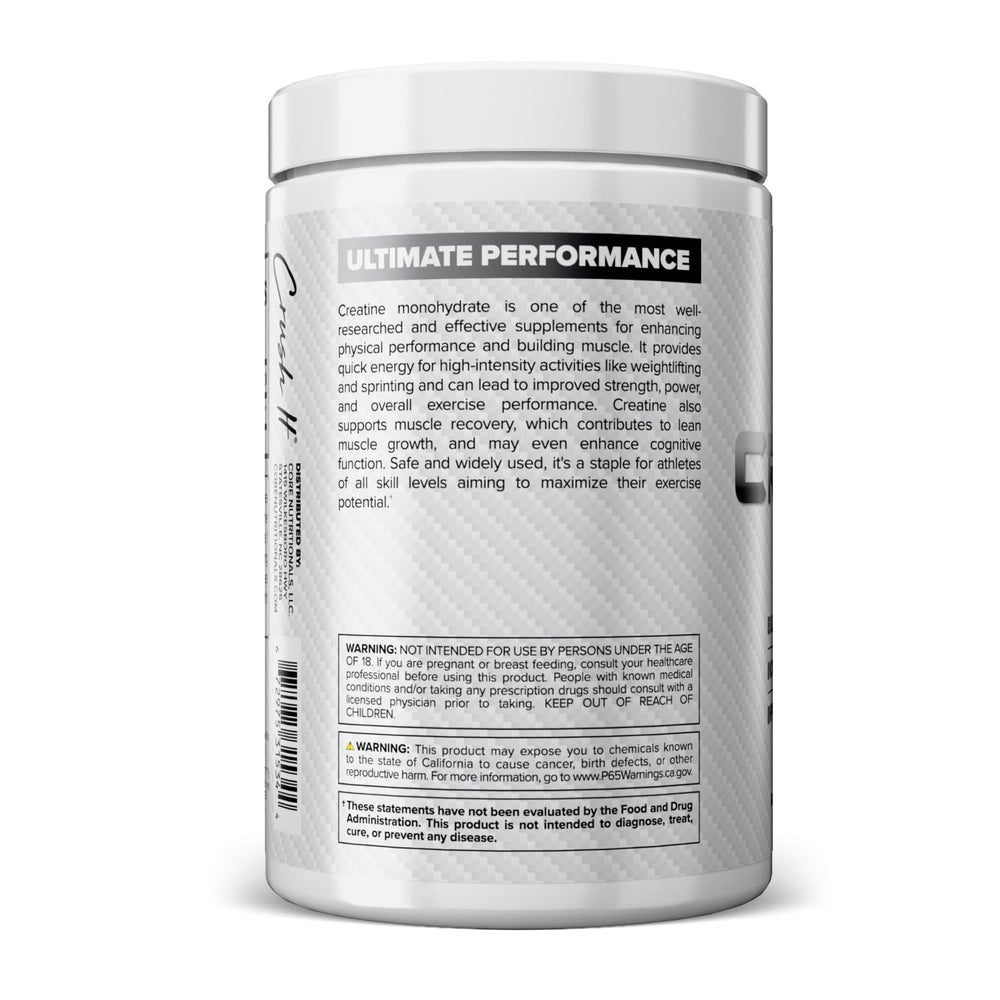 Core Nutritionals Creatine Monohydrate label highlighting 5 g per serving for performance